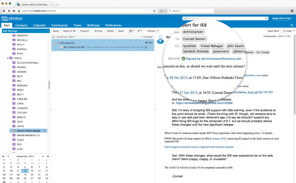 Native Secure Email S/MIME
