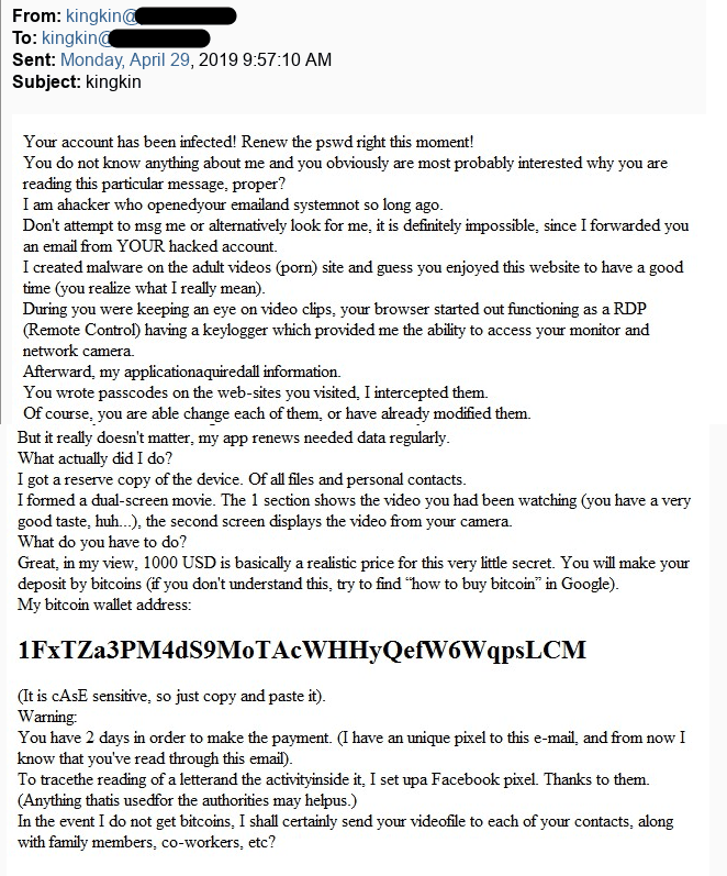 example spam from