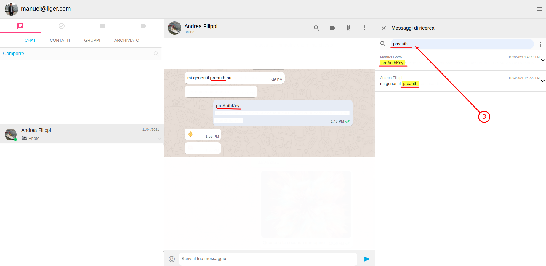 ricerca messaggi 3